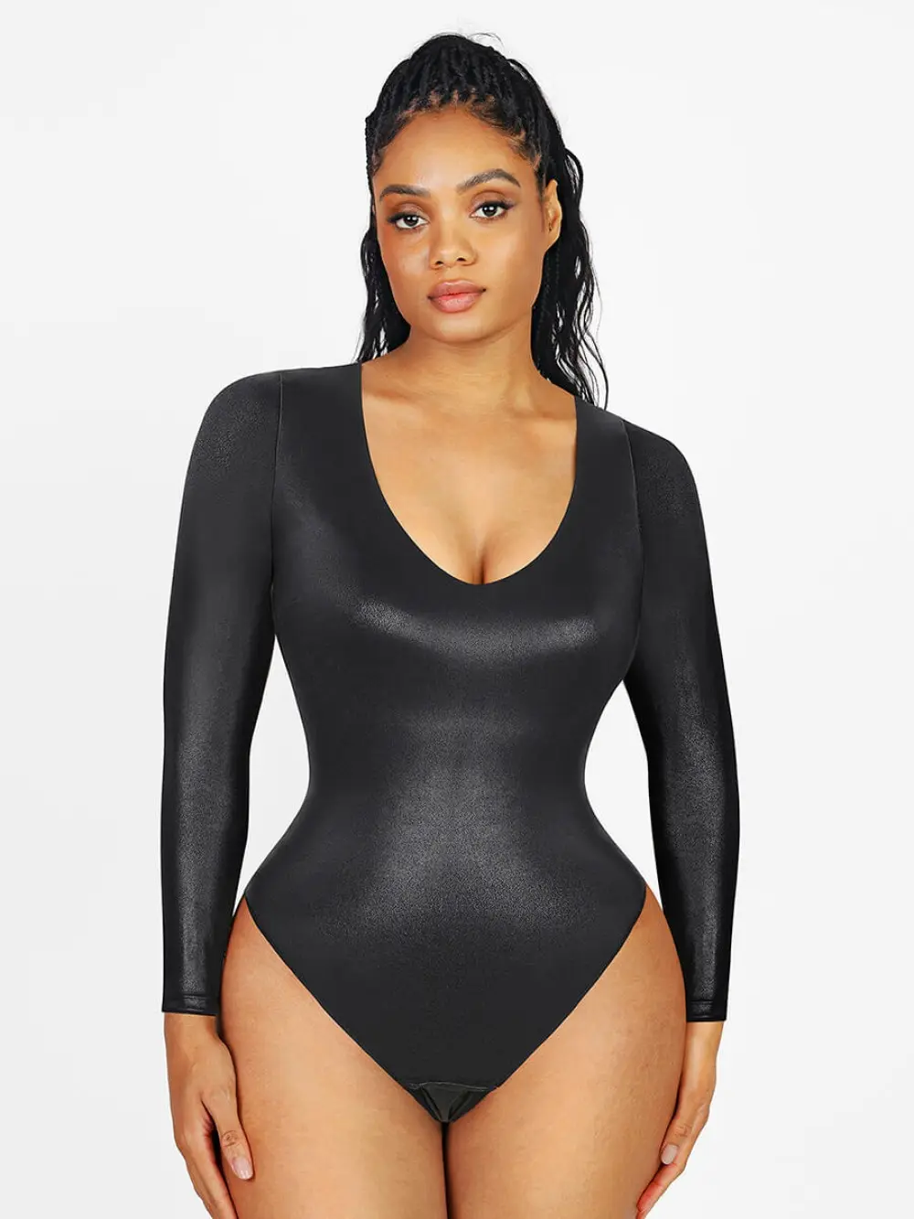 Leather Deep Sculpt Bodysuit